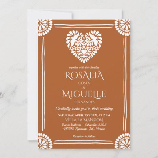 Invitation Talavera terre cuite mariage mexicain (Devant)