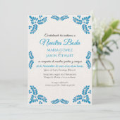 Invitation Talavera Turquoise Minimalist Spanish Wedding (Debout devant)