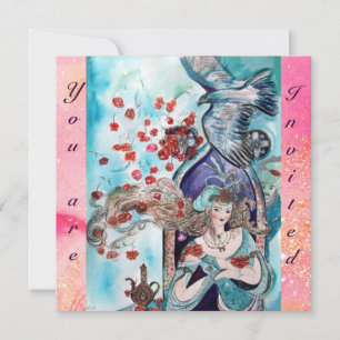 Invitation TALE DE FOIRE TURQUE, étincelles rose bleu vif