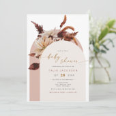 Invitation TALIA Baby shower d'arche blush en terre cuite (Debout devant)