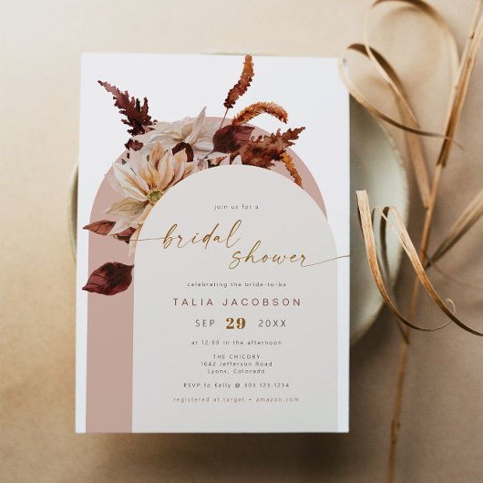 Invitation TALIA Bohemian Terracotta Blush Arch Fête des mari