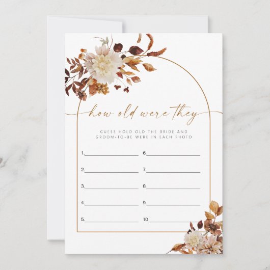 Invitation TALIA Boho Sec Floral Quel Âge Ont-Ils Joué (Devant)