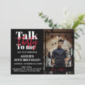 Invitation Talk 30 To Me 30th Birthday Party Photo (Debout devant)