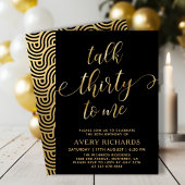 Invitation Talk 30 To Me Gold Script 30e anniversaire