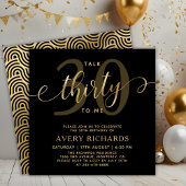 Invitation Talk 30 To Me Gold Script 30e anniversaire