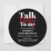 Invitation Talk 30 To Me Modern 30th Birthday Party Circle (Devant)