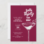 Invitation Talk Thirty To Me 30th Martini Birthday Party (Devant)