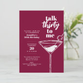 Invitation Talk Thirty To Me 30th Martini Birthday Party (Debout devant)