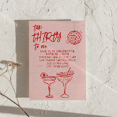 Invitation Talk Trente rose rouge dessiné 30ème anniversaire 