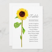 Invitation Tall Tournesol Mariage unique Tableau de siège (Devant / Derrière)