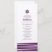 Invitation Tallit Bar Mitzvah en argent métallique (Devant / Derrière)