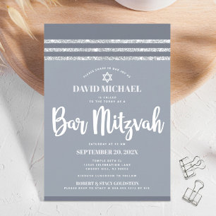Invitation Tallit simple moderne audacieux pour Bar Mitzvah g