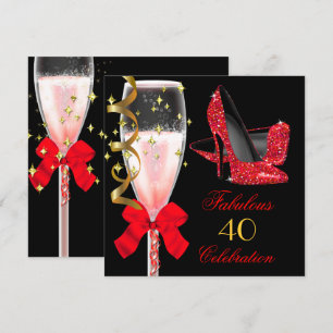 Invitation Talons à paillettes rouges fabuleux Anniversaire n