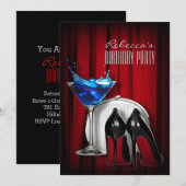 Invitation talons à semelle rouge fille martini soirée cockta (Devant / Derrière)