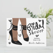 Invitation Talons Brun Tan Peau Lune de Soleil Mariage (Debout devant)