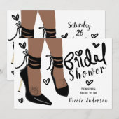 Invitation Talons Brun Tan Peau Lune de Soleil Mariage (Devant / Derrière)