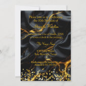 Invitation Talons dorés fabuleux pour anniversaire noir champ (Dos)