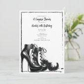 Invitation Talons hauts à lacets noir et blanc Boa lingerie s (Debout devant)