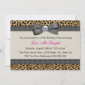 Invitation Talons Hauts Anniversaire Rose Fuschia Léopard (Dos)