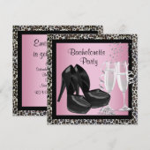 Invitation Talons hauts Champagne Léopard Rose Enterrement de (Devant / Derrière)