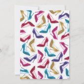 Invitation Talons hauts dorés modernes aquarelle (Dos)