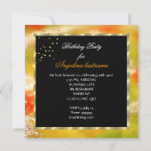 Invitation Talons Hauts Dorés Paillettes Orange Anniversaire (Dos)
