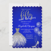 Invitation Talons hauts en argent, Robe, Champagne Bleu 50e (Devant)