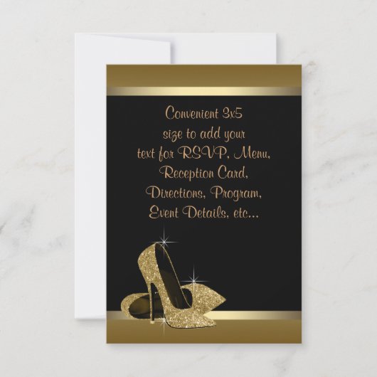 Invitation Talons hauts en or noir RSVP (Devant)