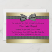 Invitation Talons hauts et Anniversaire rose fuchsia à imprim (Dos)