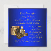 Invitation Talons Hauts Léopard Bleu Or Femme 50e Anniversair (Dos)
