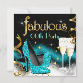 Invitation Talons Hauts Pailletés Sarcelle pour Soirée de Cha (Devant)