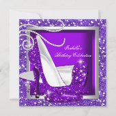 Invitation Talons Hauts Pailletés Violet Chaud pour Toute Occ (Devant)