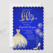 Invitation Talons hauts, Robe, Champagne Bleu 50 ans  (Devant)