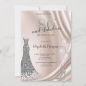 Invitation Talons hauts, Robe de ballons 80e anniversaire (Devant)