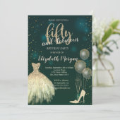 Invitation Talons hauts, Robe, Étoiles Vert 50e anniversaire (Debout devant)