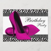 Talons Hauts Rose Chaud Zèbre Fête d'Anniversaire