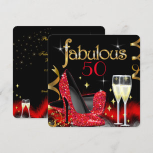 Invitation Talons hauts rouges pour soirée fabuleuse à 50 ans