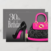 Invitation Talons hauts snob de bourse et anniversaire de (Devant / Derrière)