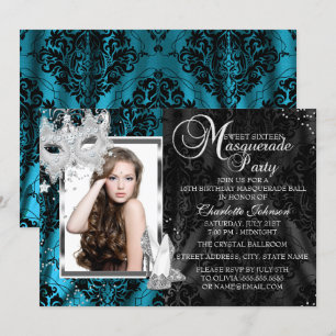 Invitation Talons Masque Elégant Saphyr Mascarade Photo Sweet
