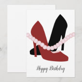 Invitation Talons Mignons Perles Fashionista Femme (Devant / Derrière)