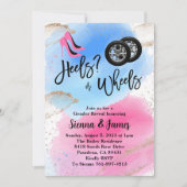 Invitation Talons Ou Roues Révélation De Sexe, Rose Ou Bleu (Devant)