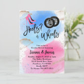 Invitation Talons Ou Roues Révélation De Sexe, Rose Ou Bleu (Debout devant)