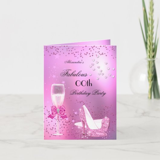 Invitation Talons Rose Clair Fabuleux Anniversaire 2 (Devant)