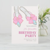 Invitation talons roses avec ruban anniversaire (Debout devant)