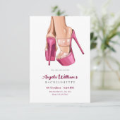 Invitation Talons roses célibataire douce (Debout devant)