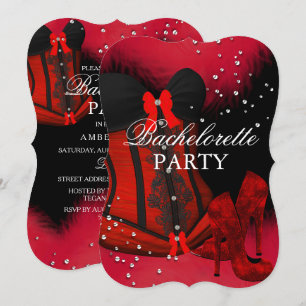 Invitation Talons Rouges Corset à Dentelle à Plumes Enterreme