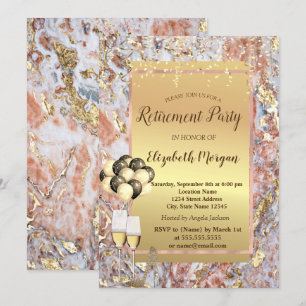Invitation Talons scintillants, ballons, fête de retraite en