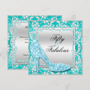Invitation Talons scintillants, diamants et damas Fabulous 50