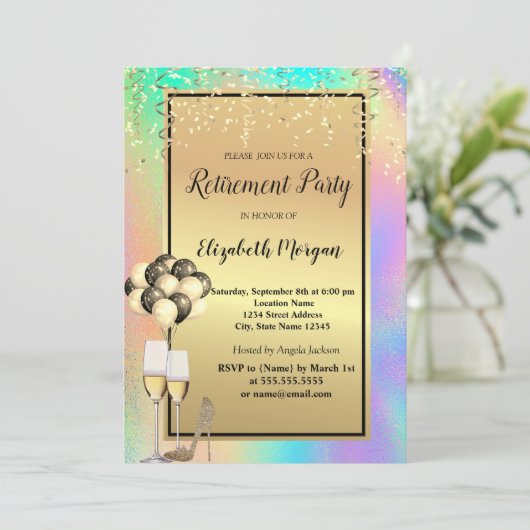 Invitation Talons, Verre, Ballons, Retraite holographique (Debout devant)