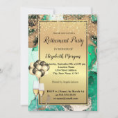 Invitation Talons verts, ballons, retraite en marbre vert (Devant)